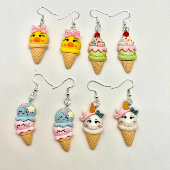 Ice Cream Earrings - Popsicle Earrings - Duck Earrings - Unicorn Earrings - Picture 1 of 9